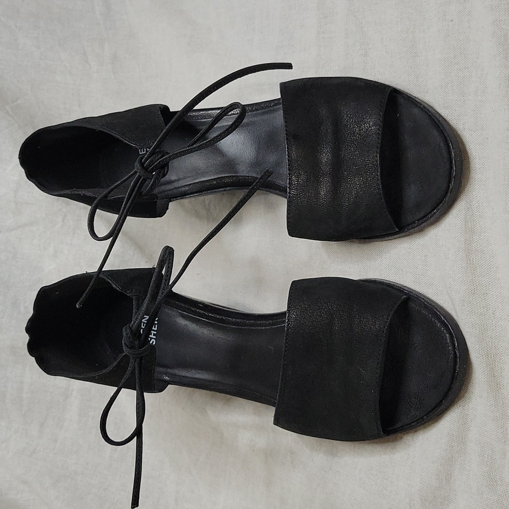Eileen Fisher Ann Ankle Tie Sandal open toe black - Picture 4 of 13